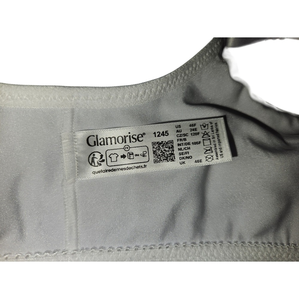 Glamorise 1245 MagicLift White Lace Front-Closure Wireless Bra Womens 46F US - Picture 3 of 3